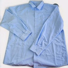 Men's Light Blue Long Sleeve Button Down Shirt Casual Smart Collared Top XXXXL