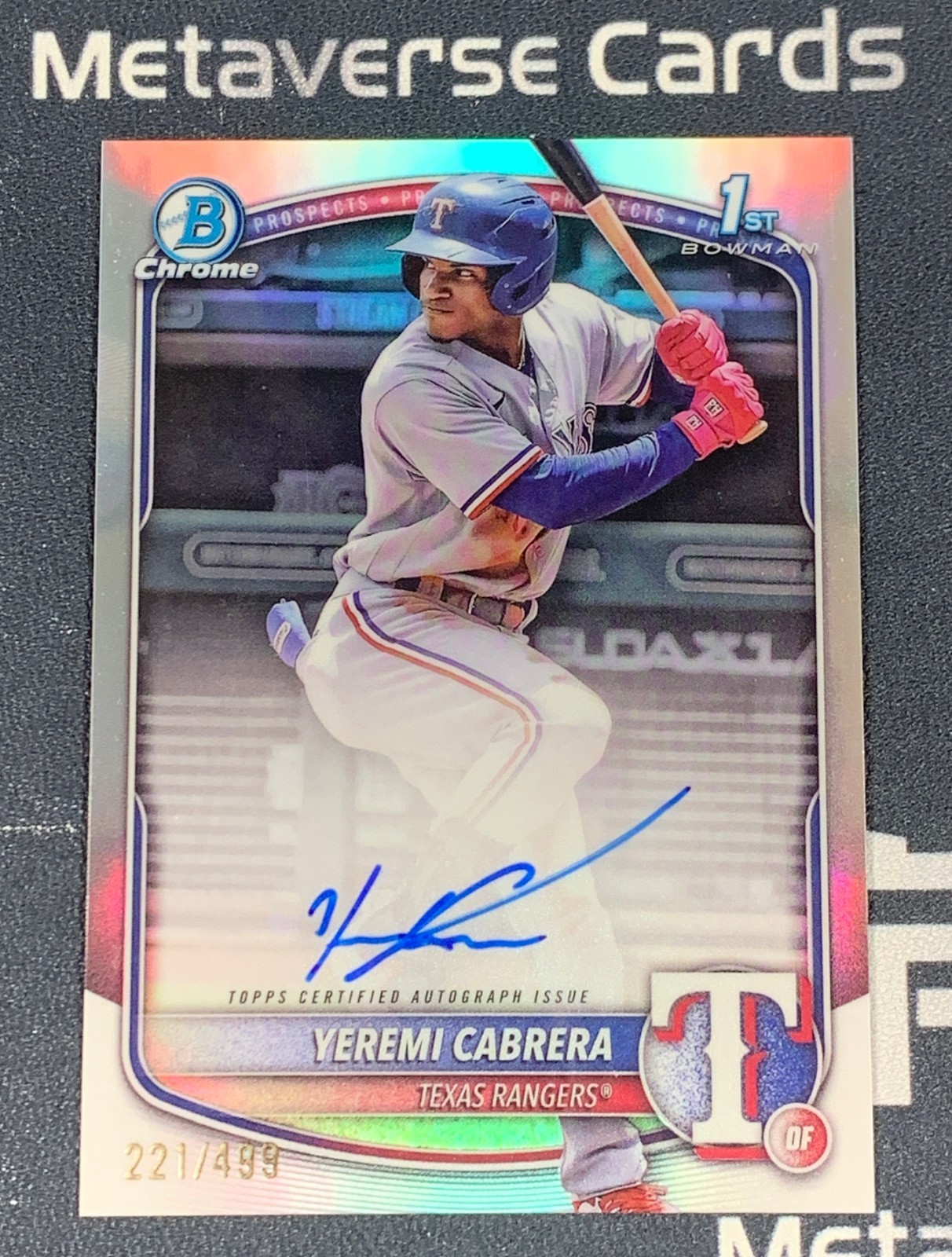 2025 Bowman Chrome Yeremi Cabrera 1st Bowman Refractor Auto /499 Rangers