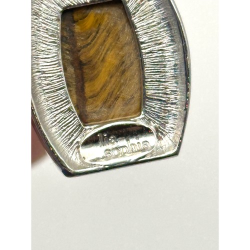 Lia Sophia Silver Tone Tigers Eye Pendant - Afbeelding 4 van 7