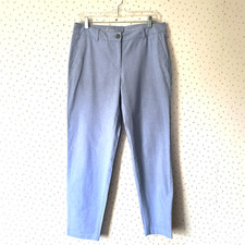 Talbots Weekend Chino Pants Size 8 Blue Cotton Casual Trousers Beachy Office