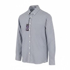 State Of Art Regular Fit Mens Shirt S Blue Long Sleeve Button Placket Cotton