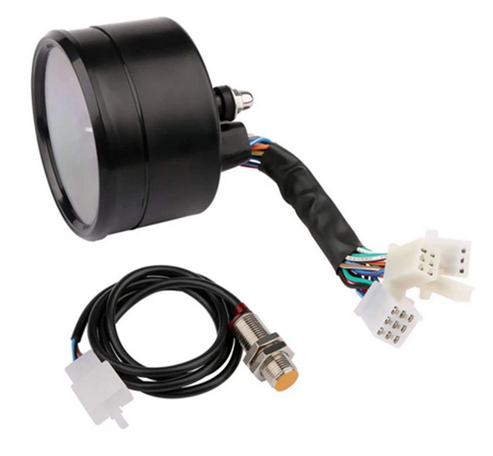 LCD Digital Gauge Motorcycle Speedometer Tachometer Odometer MPH KM/H Universal - Image 3 of 4