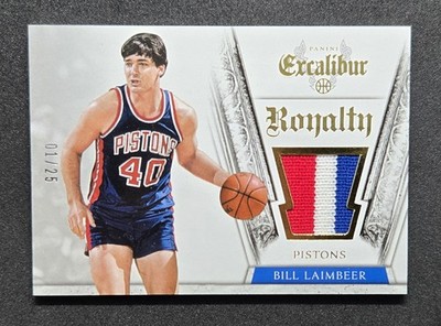 Bill Laimbeer 2014-15 Panini Excalibur Royalty Prime Jersey Patch 01/25 PISTONS