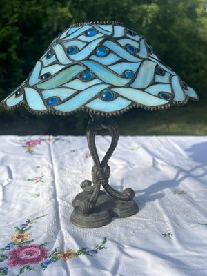 Vintage PartyLite SPRING WATER Tealight Votive Tiffany Style Lamp