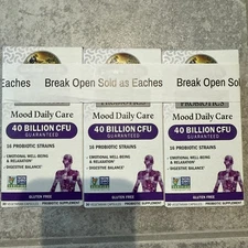 3 Boxes Garden of Life Mood Daily Care Probiotics - 30 Vegetarian Capsules