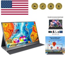 Portable Monitor 15.6inch FHD 1080P USB C HDMI Gaming Ultra-Slim IPS Display ...