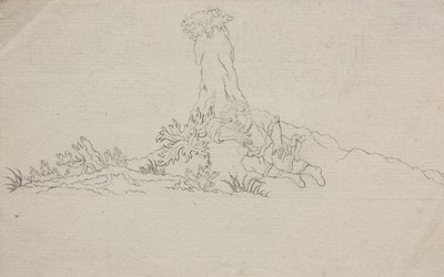 A Man Resting at the Foot of a Tree Trunk, Drawing, 1750-1849
