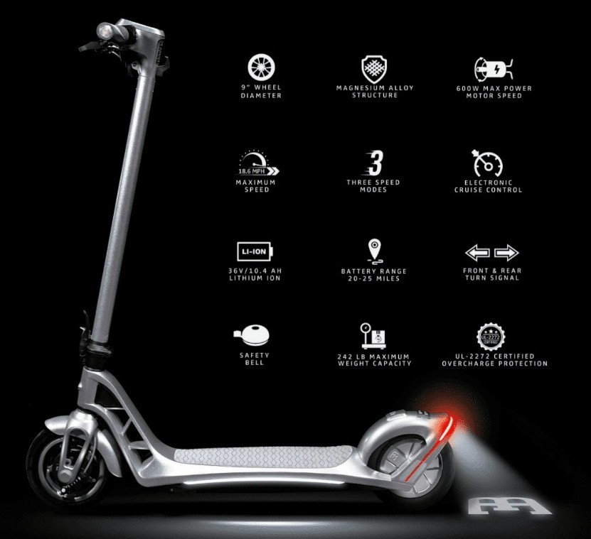 Bugatti 9.0 Electric Foldable Scooter SILVER -  Brand New