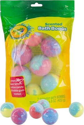 Crayola Scented Bath Bombs for Kids (7 Count) Stain Free, Multi-Color
