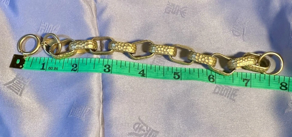 Vintage Erwin Pearl Fashion Bracelet Textured Chain Gold Tone - Image 3 of 4