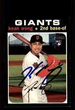 Signed Baseball Card Auto Kean Wong 2020 Topps Heritage #541 SF Giants