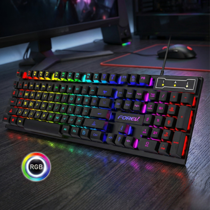 RGB Mechanical Gaming Keyboard 104 Keys USB Wired Backlit fo