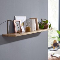 FineBuy Wandregal Holz Metall 100X25X22 Cm HäNgeregal Regal Groß Industrial Wand