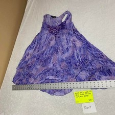 Denim 24/7 women 18W Purple tie dye dress with ruffles and beads. SKU275