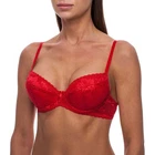 Sexy Push Up Lace T-Shirt Plunge Low Back Sheer Underwire Demi Padded PushUp Bra
