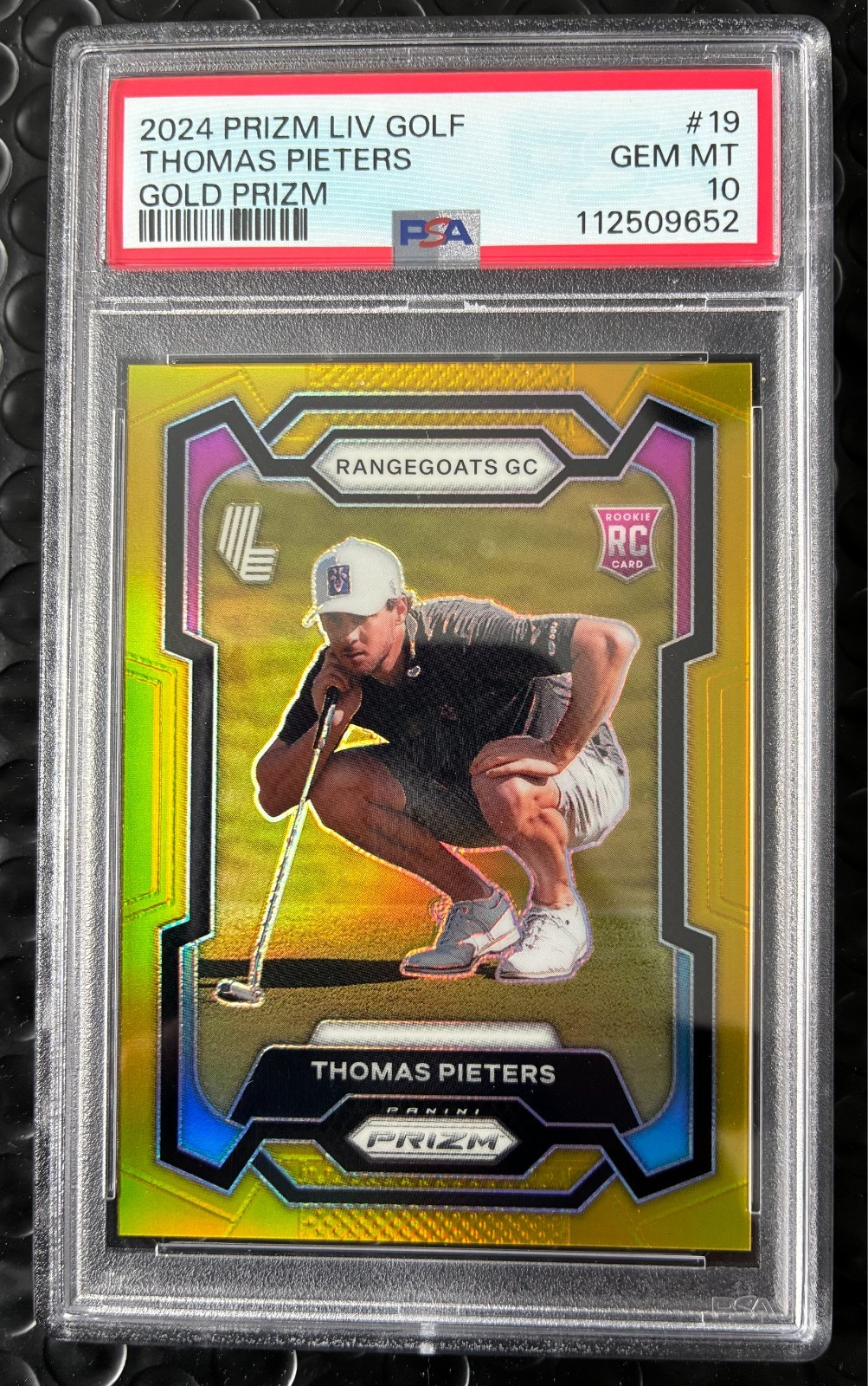 2024 Prizm LIV Golf THOMAS PIETERS GOLD RC Rookie Card /10 PSA 10 Rare