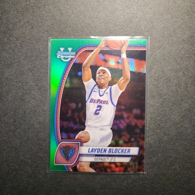2024-25 Bowman University Chrome - Layden Blocker #95 Green Refractor /99 (RC)
