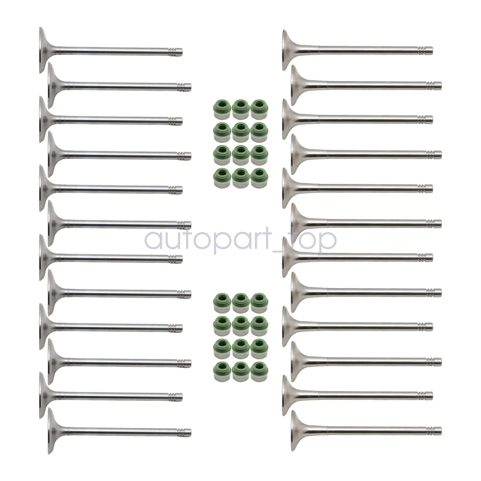 Compatível com VW Audi A4 S4 S5 A6 A7 A8 Q5 Q7 05 06-17 18 24x conjunto de válvulas de admissão e escape - Imagem 2 de 4