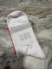 NEW UGG Australia Women's Quinlin Logo Quarter Socks 2 Pairs white/pink 