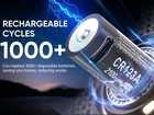 4 Pcs 2100mwh RCR123 CR123A CR123  3V Rechargeable Lithium Li-ion Battery +Cable — photo 5