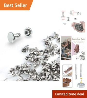 Quality 6mm Silver Leather Rivets - 200 Sets for Perfect Repairs