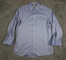 Charles Tyrwhitt Blue Dress Shirt Mens 17.5/35 Classic Fit Non Iron French Cuff