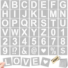 42 Piece 2 Inch Reusable Letter Stencils Symbol Numbers Stencils,Alphabet Cra...