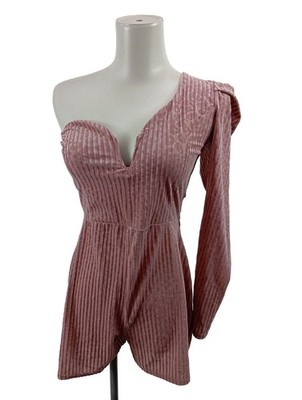PRETTYLITTLETHING Kurzer Jumpsuit Damen Hose Gr. DE 36 pink Casual-Look