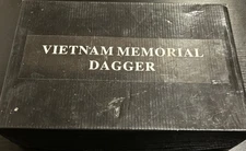 Vietnam War Veterans Memorial Plaque & Commemorative Black Survival Dagger Knife