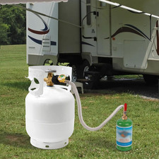 Propane Refill Adapter for 1 Lb. Tanks 3 FT Stainless Steel Propane Hose Bottle