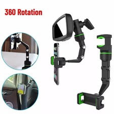 360 Car Rearview Mirror Rotation Adjustable Phone Holder Mount Multifunction
