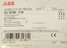 ABB 2CDS 273 337 R0354 SU 203M C35 3 Pole 35 AMP 277 480 VAC C35A