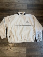 Vintage Mercedes-Benz Gray Half-Zip Windbreaker Jacket Men's Size M