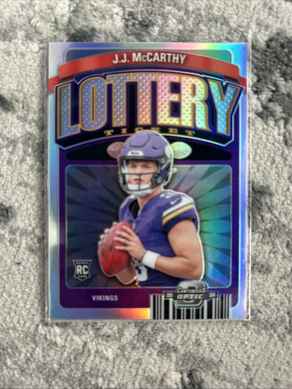 2024 Panini Contenders Optic Superstars J.J. McCarthy Lottery Case Hit SSP RC
