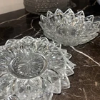 Vintage Federal Glass Company  3 Clear Petal Plate 6.5” ++ 3 bowls 6”