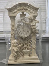 NEW Vintage Avon Gift Collection Cherub Mantel Clock Quartz Angel/Roses/Lattice