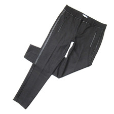NWT Vince Side Strapping Tuxedo Trouser in Charcoal Stretch Wool Ankle Pants 4