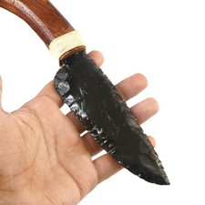 10 Black Obsidian Glass Knife   Handmade Crys...