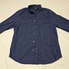 Express Fitted Men's Dark Blue Long Sleeve Collard Button Up Dress Shirt Size M
