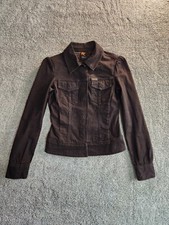 Parasuco Ergonomic Jacket Blazer Denim Button Front Women's Size S/p Brown