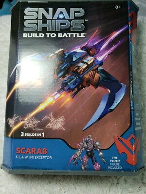 PlayMonster Snap Ships Scarab K.L.A.W. Interceptor. Build to battle. 3 in 1.