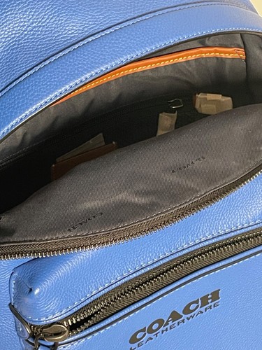 COACH Charter Blue Fin Pebble Leather Backpack C2286 New With Tag + Dustbag - Picture 7 of 8