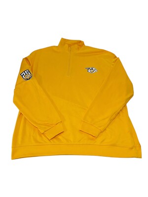 Nashville Predators 1/4 Zip Pullover Jacket Loyal Legion Men s 2XL Yellow NHL