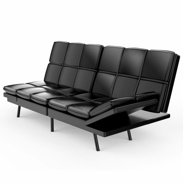 Mainstays Sleeper Sofa Futon Convertible Couch Loveseat Bed Black