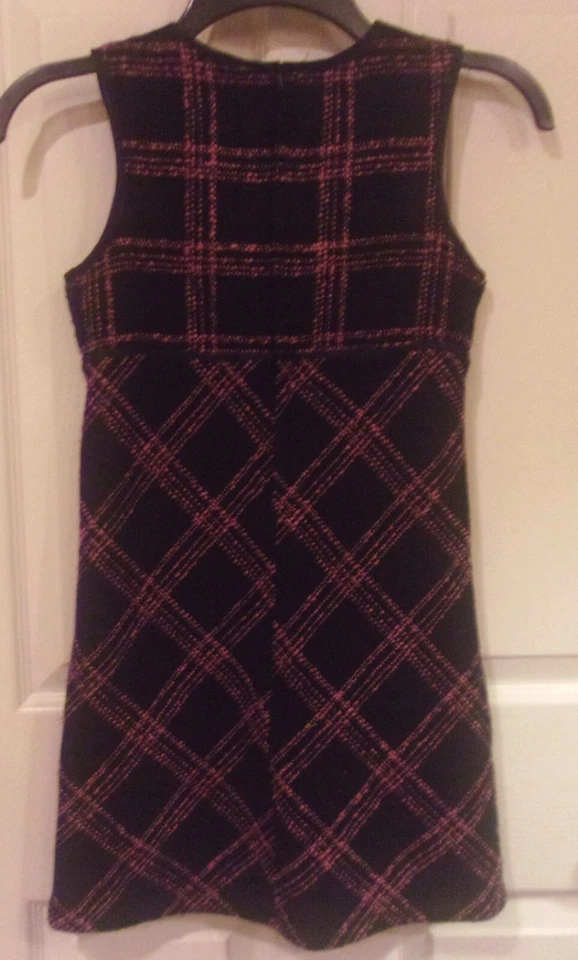 Niñas ANTIGUO AZUL MARINO ~ VESTIDO SUÉTER NEGRO ROSA ~ talla 8 ~ NUEVO ~ fiesta ~ línea A $35 Foto 4 de 4