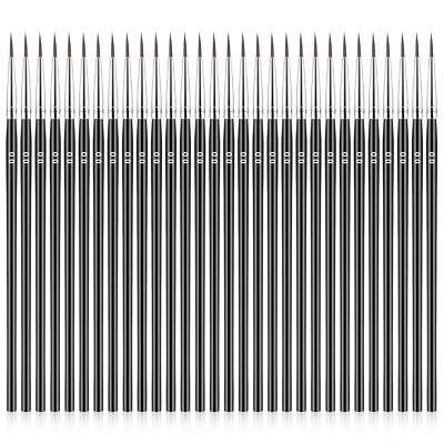 30 Pcs Detail Brushes Set Fine Tip Paint Brushes for Nail Art Model Craft