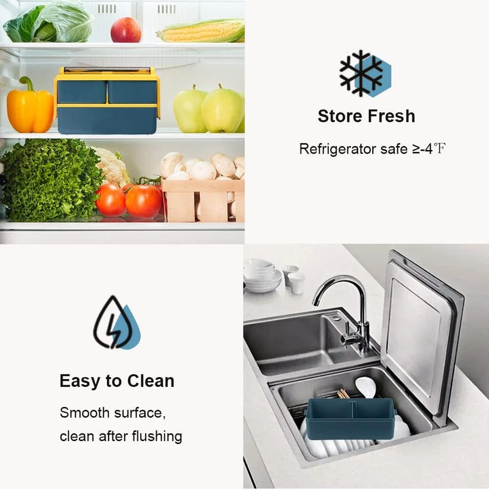 Natraprow Bento Box Adult Lunch Box, All-In-One Lunch Containers with Removable Natraprow Bento Box Adult Lunch Box, All-In-One Lunch Containers with Removable