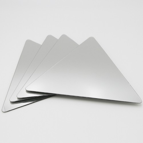 Decorative Mirrors Wall Self Adhesive Back Tile Glass Shaped Mirrors - Set of 4 - Picture 13 of 47
