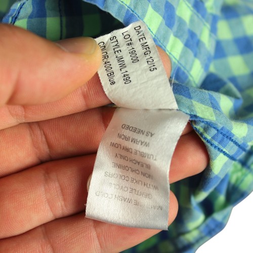 Johnnie O Men Blue Plaid Cotton Preppy Button Down Shirt Size M EUC - Picture 7 of 12