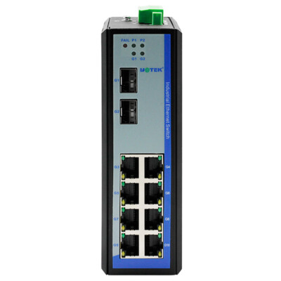 Industrial RJ45 2 Layer 8 Ports 10/100/1000M Unmanaged Ethernet Switch DIN-Rail